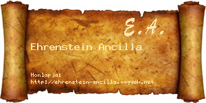 Ehrenstein Ancilla névjegykártya